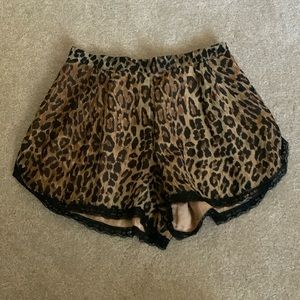 Lovers + Friends Leopard Print Shorts with Black Trim